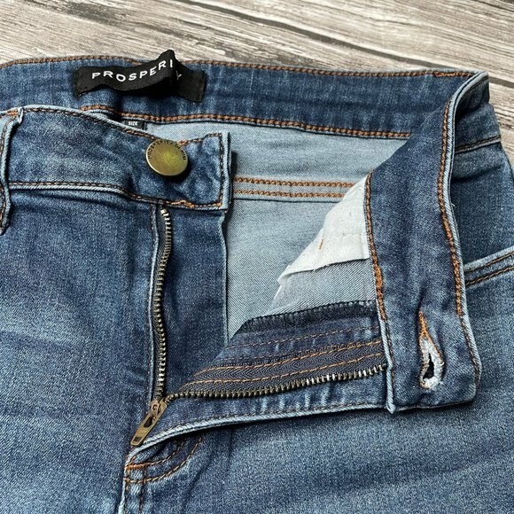 Prosperity Women's High Rise Skinny Jeans Distressed Blue 29 Dark Wash Stretch - Picture 6 of 11